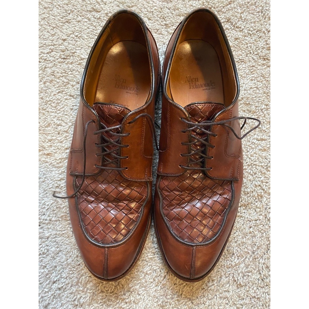 Allen Edmonds Shoes Hersey Men Leather Braided Weave 10.5 Career Event sku2